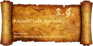Kacsándi Gerold névjegykártya